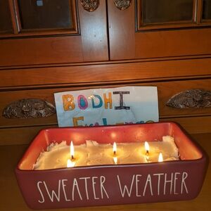 Rae Dunn Red 'Sweater Weather' Candle